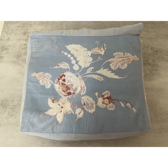 Global Caravan Goa Blue Flora 3 Piece Full/ Queen Duvet & 2 Sham Set - Picture 1 of 3